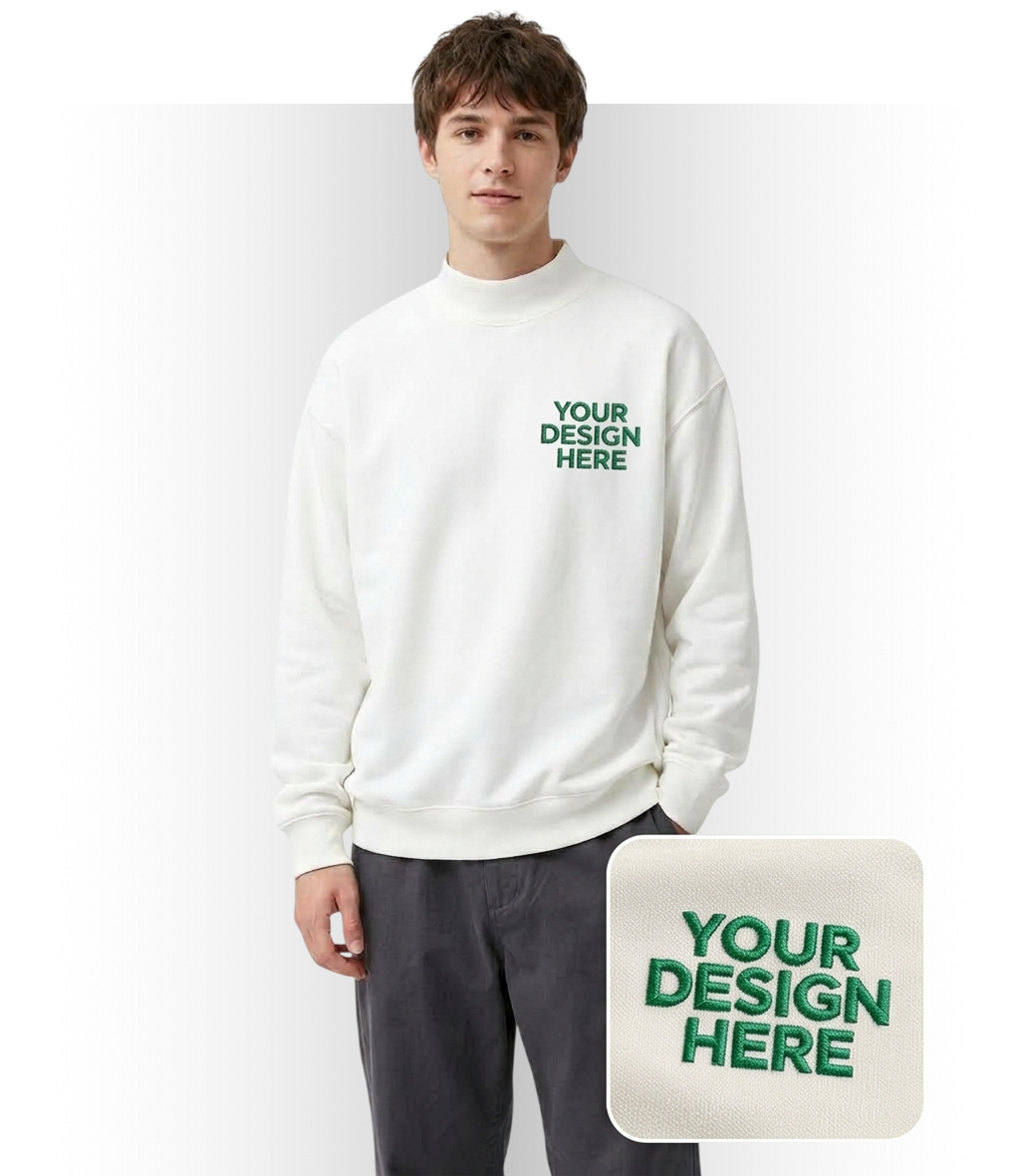 Sweatshirt Mock Neck (VN) - Sweatshirt Embroidery (EMB)