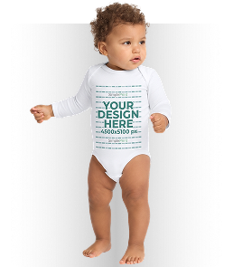 Rabbit Skins 4411 (US) - Infant Long Sleeve Baby Rib Bodysuit (DTF)