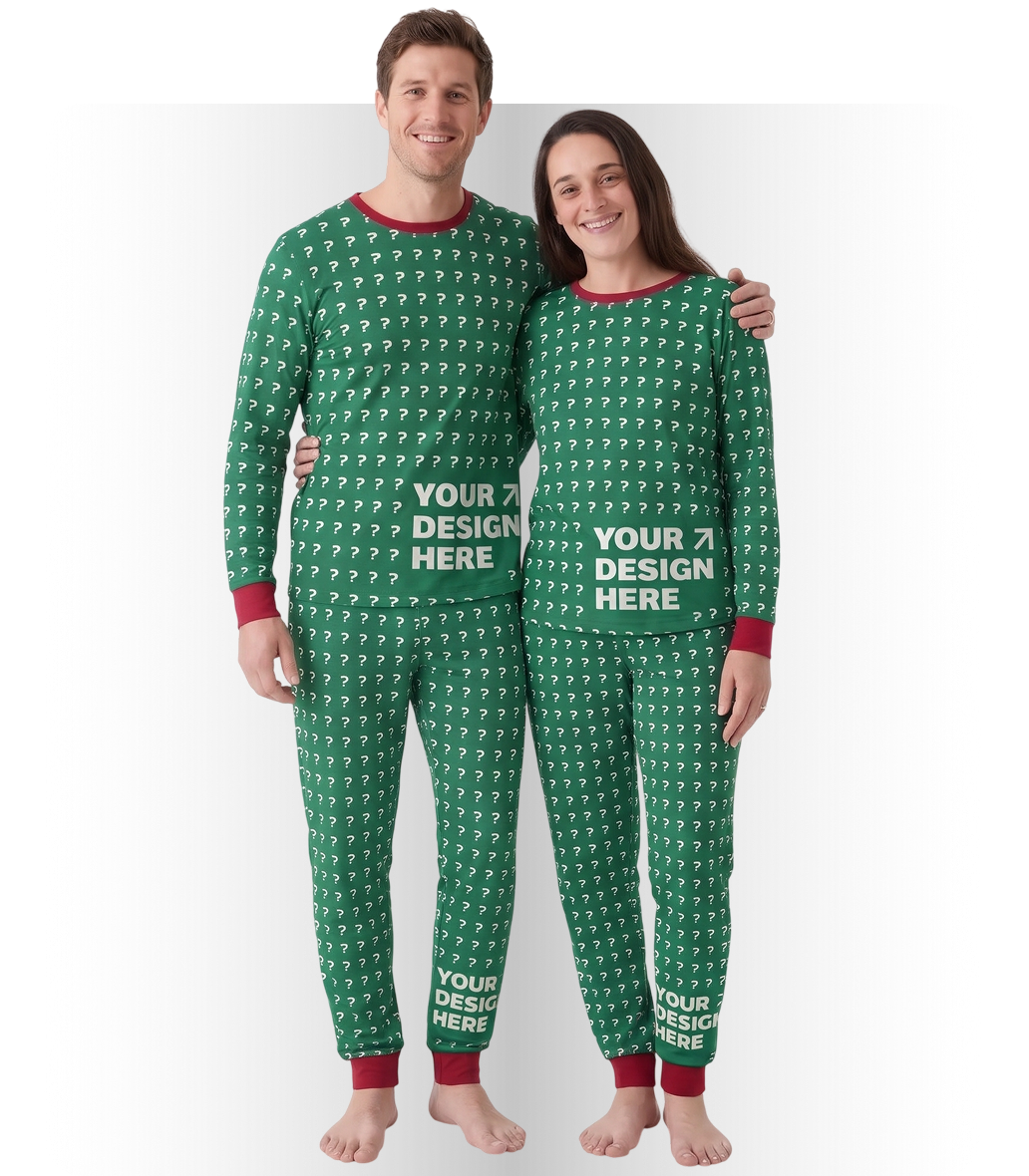 All-Over Print Long Sleeve Sweatpants Pajama Set - Cuff (VN)