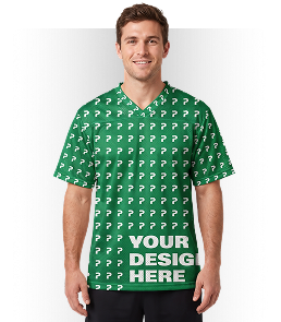 All-Over Print Overlap V-Neck Mesh Football Jersey with Extended Shoulder (VN)