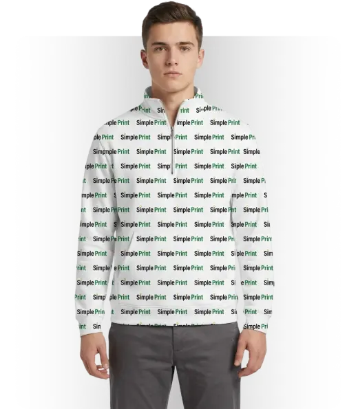 Stand-Up Collar Zip Long Sleeve Sweatshirt (CN)