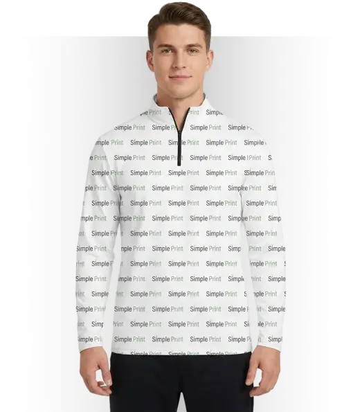 Stand-Up Collar Half-Zip Sweatshirt (CN)