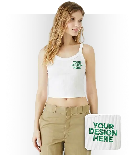 Spaghetti Strap Tank Top (VN) - Tank Top Embroidery (EMB)